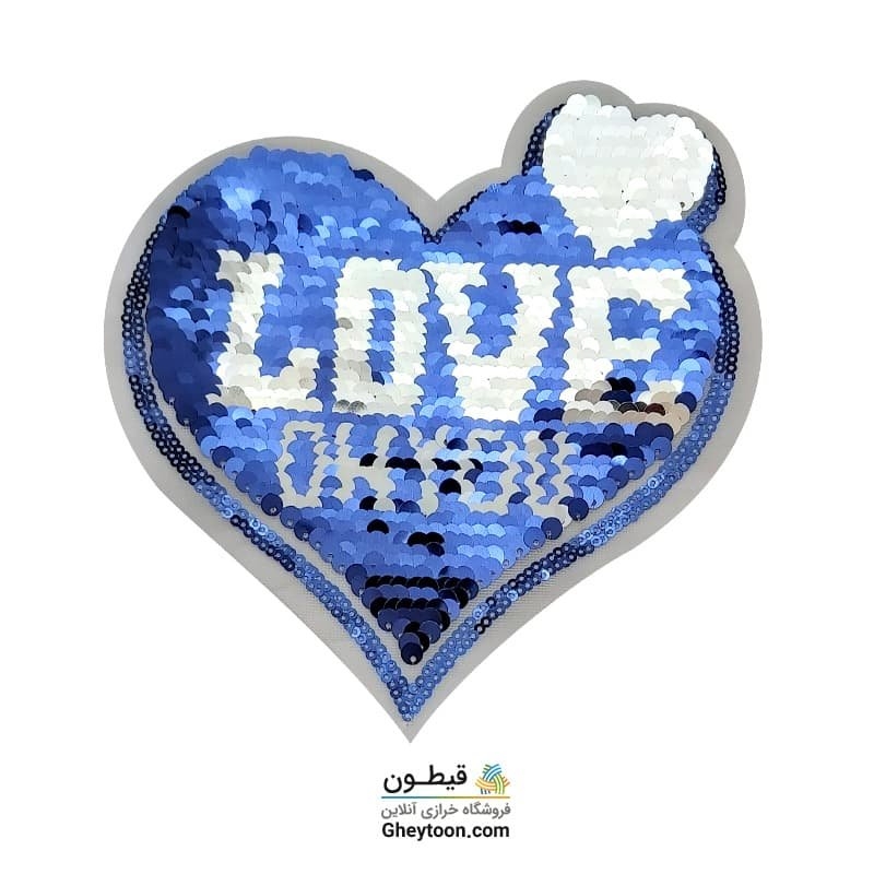 استیکر پولکی قلب سرمه ای