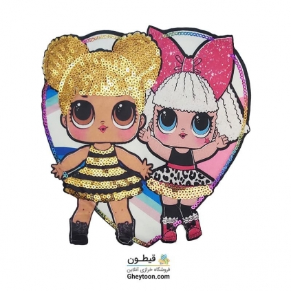 استیکر ال و ال دوتایی قلبی طلایی