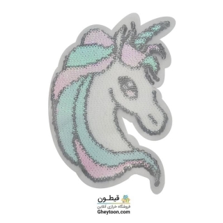 استیکر پولکی اسب تک شاخ آبی صورتی