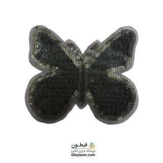 استیکر پولکی پروانه مشکی طلایی