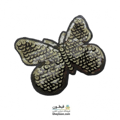 استیکر پولکی پروانه مشکی طلایی