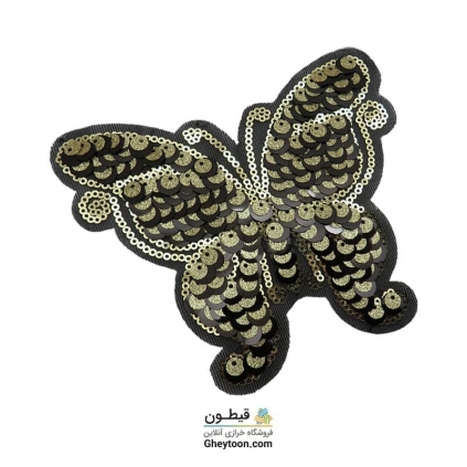 استیکر پولکی پروانه مشکی طلایی 002