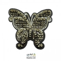 استیکر پولکی پروانه مشکی طلایی 002