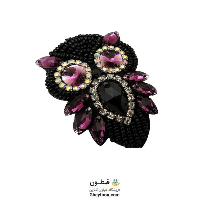 جواهر دوزی جغد بنفش