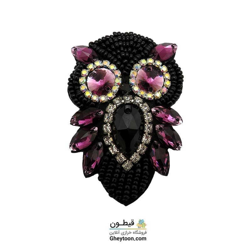 جواهر دوزی جغد بنفش