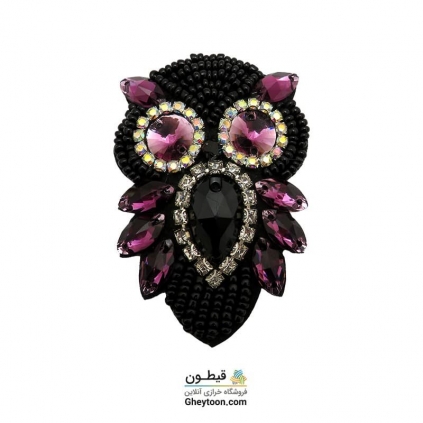 جواهر دوزی جغد بنفش