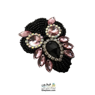 جواهر دوزی جغد صورتی