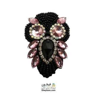 جواهر دوزی جغد صورتی