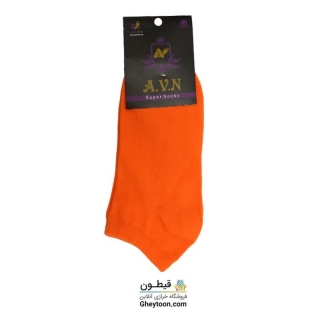 جوراب نیم ساق ساده  نارنجی جیغ