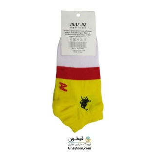 جوراب نیم ساق زرد سفید قرمز