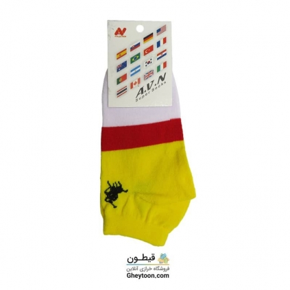جوراب نیم ساق زرد سفید قرمز