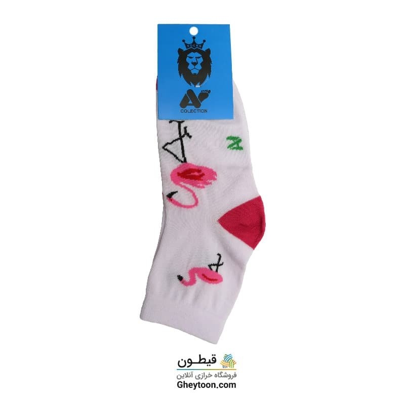 جوراب فلامینگو سفید صورتی