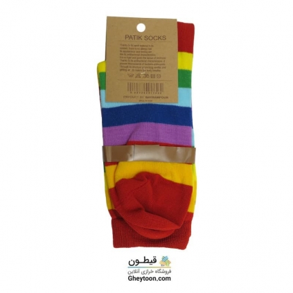 جوراب رنگین کمان قرمز ساقدار