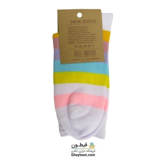 جوراب رنگین کمان سفید ساقدار