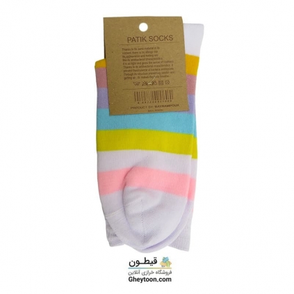 جوراب رنگین کمان سفید ساقدار