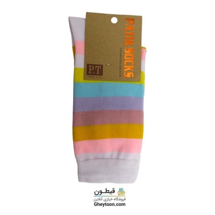 جوراب رنگین کمان سفید ساقدار