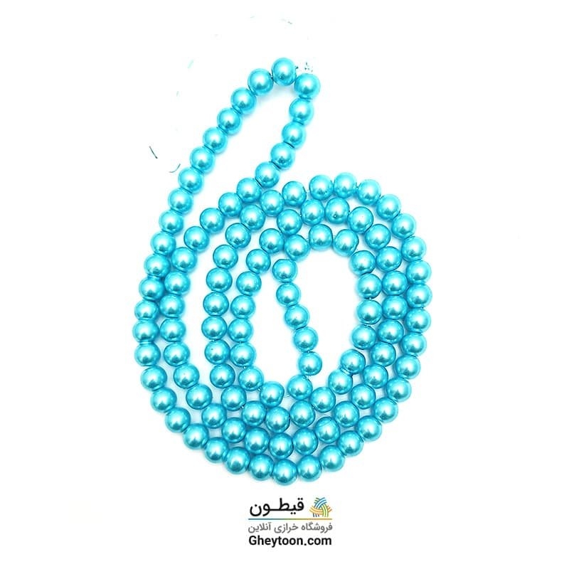 مروارید آبی فیروزه ای سایز 8