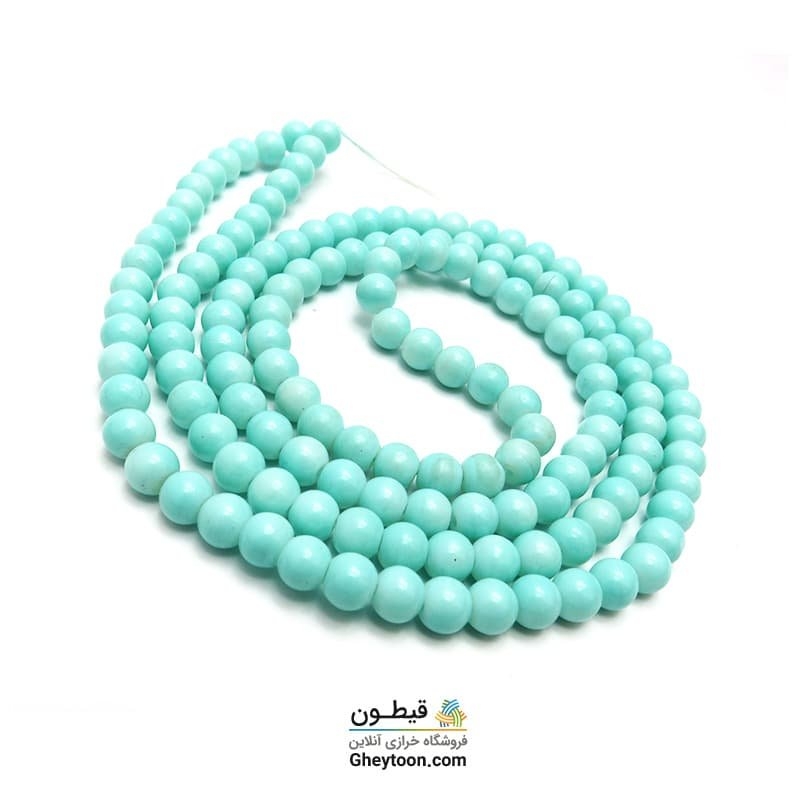 مروارید سنگ فیروزه ای سایز 6 مروارید سنگ فیروزه ای سایز 6