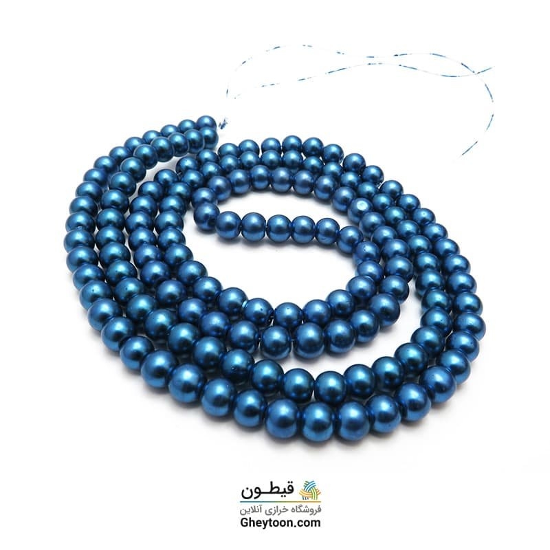 مروارید آبی پررنگ سایز 6