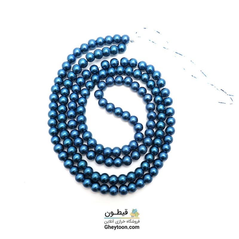 مروارید آبی پررنگ سایز 6