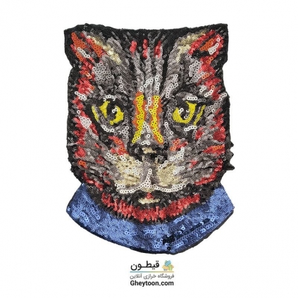 تکه دوزی گربه یقه سرمه ای