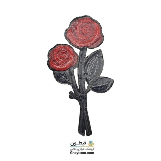 تکه دوزی گل ساقه سرمه ای