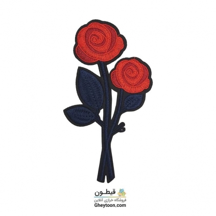 تکه دوزی گل ساقه سرمه ای