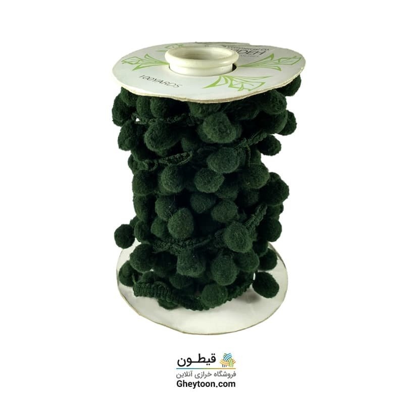 نوار پوم پوم متوسط سبز لجنی