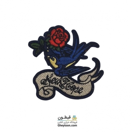 تکه دوزی گل رز و پرنده