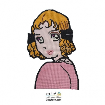 تکه دوزی حنا دختری در مزرعه