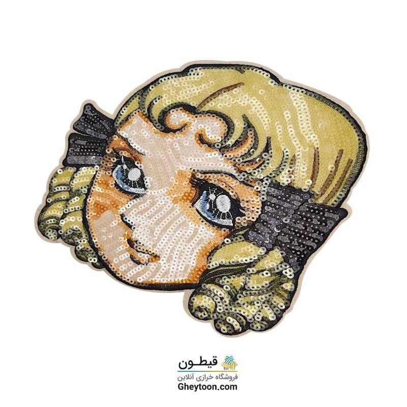 تکه دوزی پولکی حنا دختری در مزرعه