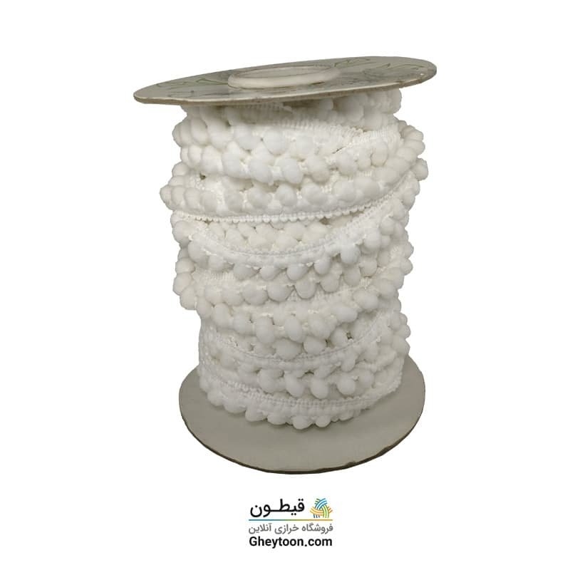 نوار پوم پوم ریز سفید