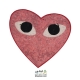 تکه دوزی قلب قرمز چشم دار پولکی