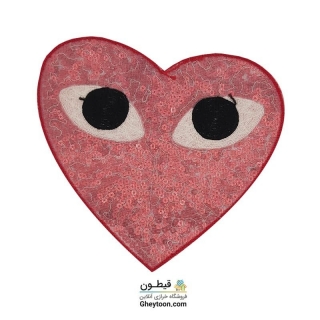 تکه دوزی قلب قرمز چشم دار پولکی