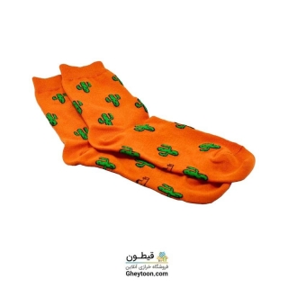 جوراب کاکتوس نارنجی نیم ساق