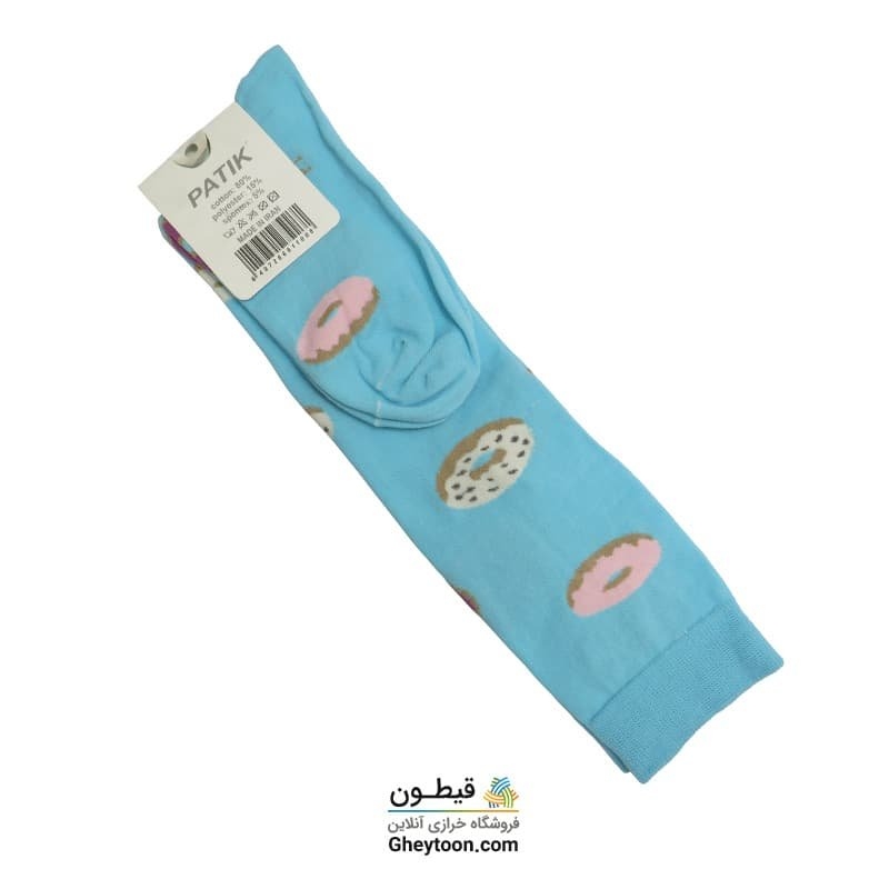 جوراب دونات آبی بلند