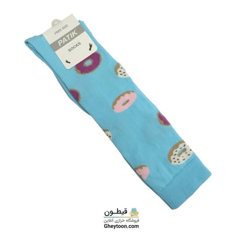 جوراب دونات آبی بلند