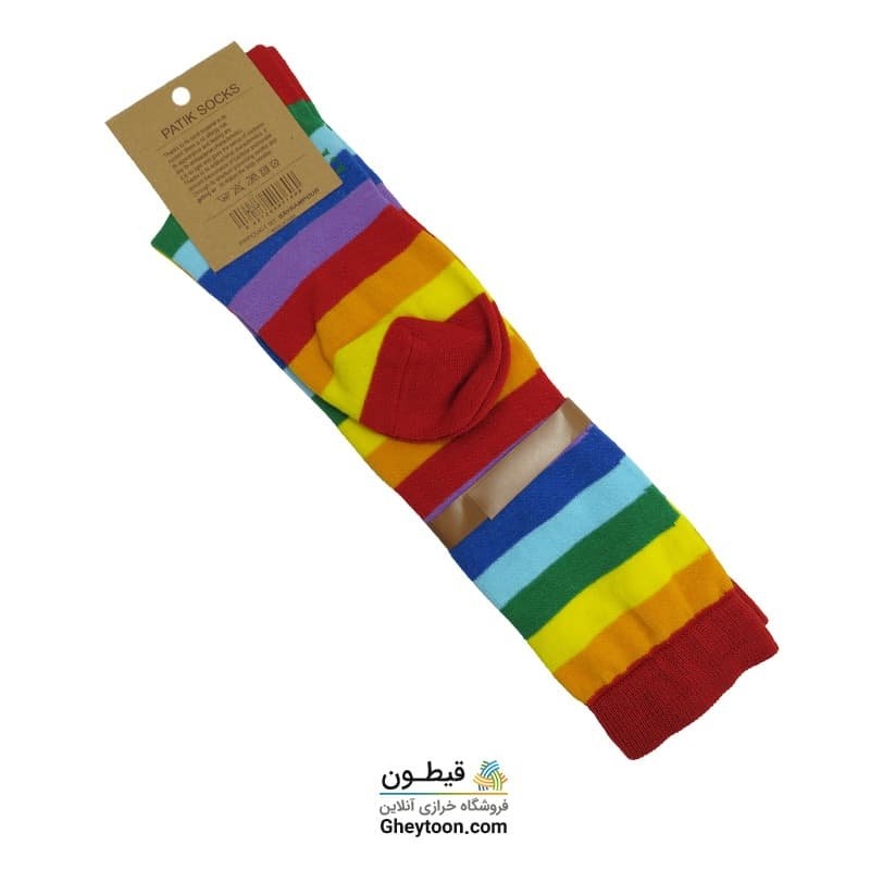 جوراب رنگین کمان قرمز ساقدار