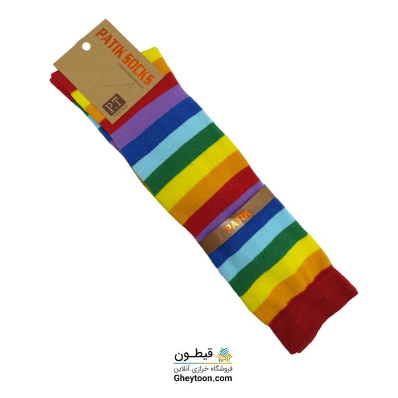 جوراب رنگین کمان قرمز ساقدار