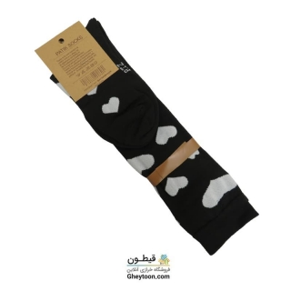 جوراب قلب مشکی بلند
