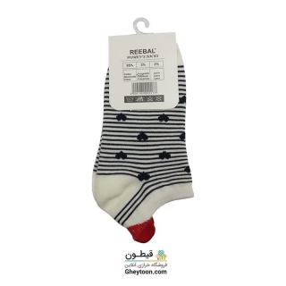 جوراب پوکله گوش دار عروسکی-مچی راه راه قلبی