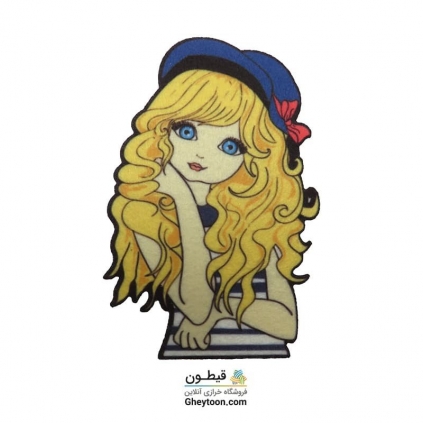 تیکه دوزی نمدی دختر کلاه آبی