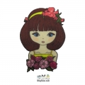 تیکه دوزی نمدی دختر گل به سر