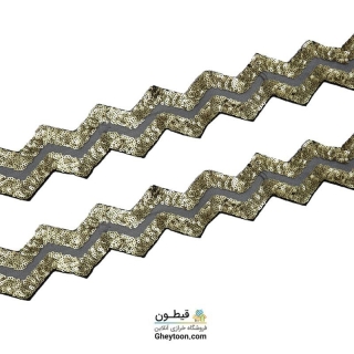 نوار پولک زیکزاک طلایی مشکی