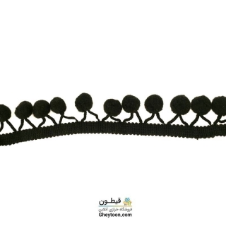 نوار پوم پوم متوسط مشکی