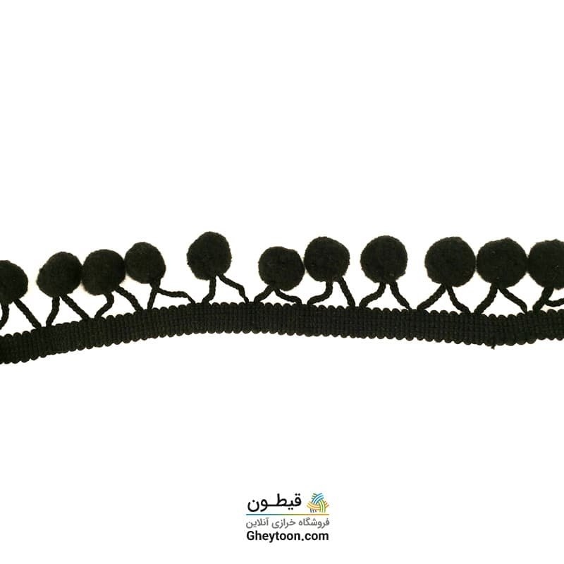 نوار پوم پوم متوسط مشکی