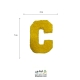 تکه دوزی حروف انگلیسی c زرد