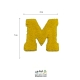 تکه دوزی حروف انگلیسیM زرد