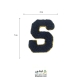 تکه دوزی حروف انگلیسی S سرمه ای