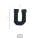 تکه دوزی حروف انگلیسی U سرمه ای